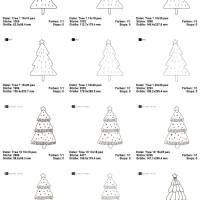 Digitale Stickdatei Christmas Trees Blackwork 10x10 - 20x30 (4x4 - 8x12") Bild 2