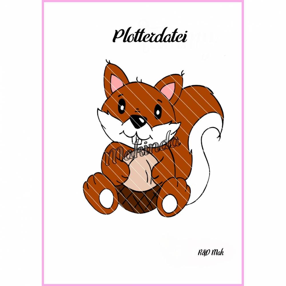 Plotterdatei Eichhörnchen – Süße Herbst Datei für deinen Schneideplotter und Herbstdeko Bild 1