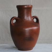 braune Vase mit 2 Griffen 60er Jahre Bild 3