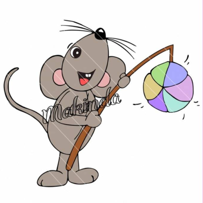 Plotterdatei Sankt Matin Maus mit Laterne – Süße Maus SVG, DXF, PNG & JPEG // Weihnachten