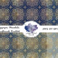 Mandala 26 Digipaper JPEG hochauflösende Qualität (300 DPI) Endlosmuster  auch für Weihnachten passend Bild 2
