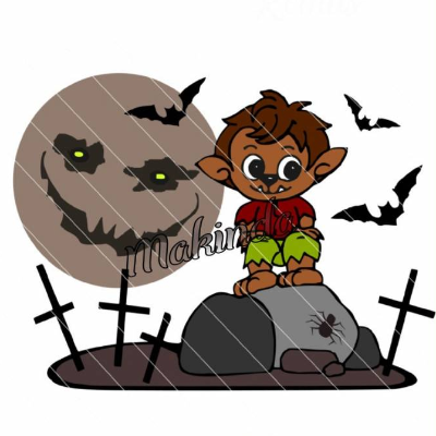 Plotterdatei Halloween Werwolf – Süßer Werwolf als Schneideplotter-Datei (SVG, DXF, PNG)