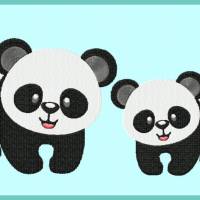 Stickdatei Panda in 2 größen 100x90  130x118 mm Bild 1