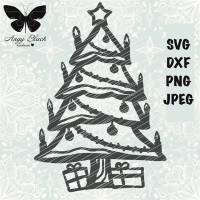Weihnachtsbaum Folienplott und Papier,schlicht DXF, SVG,PNG, JPEG Bild 1