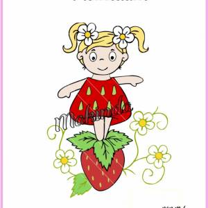 Plotterdatei Erdbeer Mädchen Bild 1