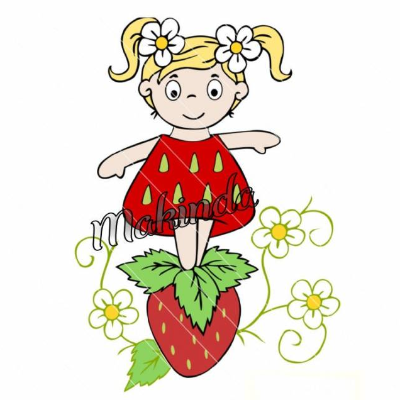 Plotterdatei Erdbeer Mädchen – Süßes sommerliches Motiv für Marmeladengläser