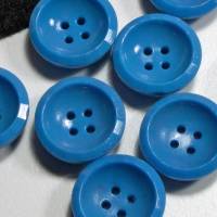 8 Vintage alte Glasknöpfe 18mm uni blau Gablonz, Neugablonz, Trödel Dings da Bild 1