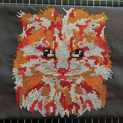 Kreuzstich Katze 15 x 18 cm