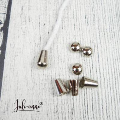 Kordel Ende 2Teilig Silber