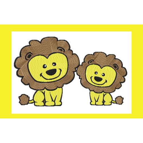 Stickdatei Löwe in 2 größen 95x100  122x130 mm