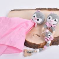 Handgefertigtes gehäkeltes Kinderspielzeugset "POLAR" aus Baumwolle, Geschenk Set zur Geburt,Handmade Amigurumi Bild 4