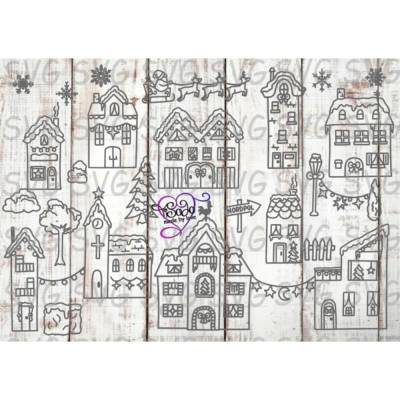 Plotter-Doodledatei "Winterstadt" SVG, DXF