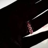 Set "Rosé" Perlenkette Ohranhänger Ring Armband Festschmuck Unikat Bild 6