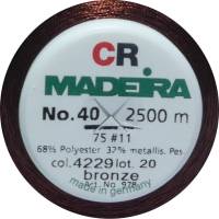 NEUES  " Madeira Metallic CR 40  /  Nr. 4229 - bronze "  neues Metallic Stickgarn 2500 m Bild 2