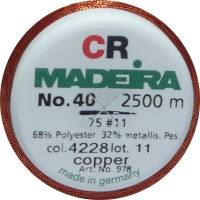 NEUES  " Madeira Metallic CR 40 / Nr. 4228 - copper / Kupfer "  neues Metallic Stickgarn 2500 m Bild 2