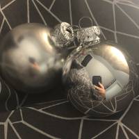 Weihnachtskugel Silber matt 6cm mit Namen ( personalisiert ) Bild 4
