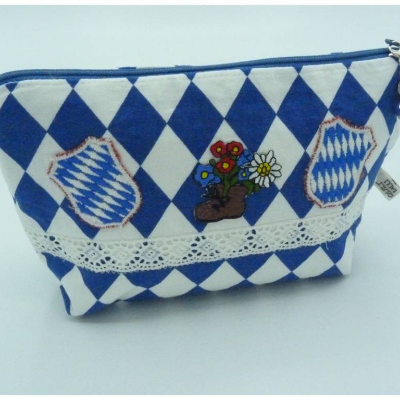 Kosmetiktasche Schminktasche Zippertäschchen Kramtäschchen Medikamententäschchen Beautytasche Bayern
