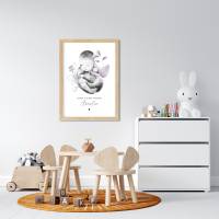 Personalisiertes Baby Poster "Newborn" mit Namen • Geschenk für Geburt und Taufe • Wanddeko für Kinderzimmer Bild 2