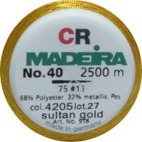 NEUES  " Madeira Metallic CR 40 /  Nr. 4205 - sultan gold "  neues Metallic Stickgarn 2500 m Bild 2