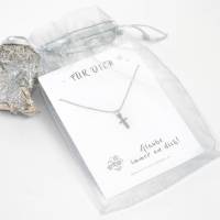 Halskette Kreuz Glaube Schutz Edelstahl in Silber und Gold mit Spruchkarte Bild 10
