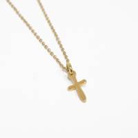 Halskette Kreuz Glaube Schutz Edelstahl in Silber und Gold mit Spruchkarte Bild 4
