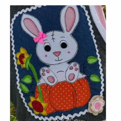 Applikationsvorlage Hase – Osterhase zu Halloween Schnittmuster zum Applizieren, Nähmalen & Verzieren