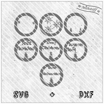 Plotterdatei - Weihnachten - Eisblume - SVG - DXF - Datei - xmas - Kugel - Weihnachtskugel - Feliz navidad - joyxel noë