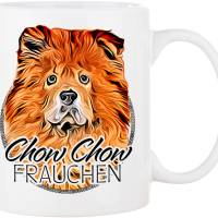 Hunde-Tasse CHOW CHOW FRAUCHEN mit Hunderasse im Cartoon-Stil┊tolle Geschenkidee für Hundebesitzer Bild 1