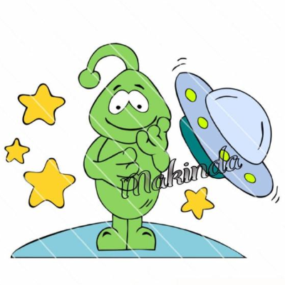 Plotterdatei Alien – Süße Schneidedatei mit Ufo für Anfänger & Fortgeschrittene als SVG & DXF