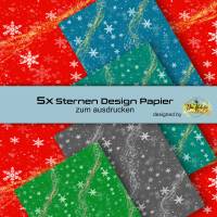 Weihnachtliches Design Papier mit Schneeflocken zum ausdrucken Bild 1