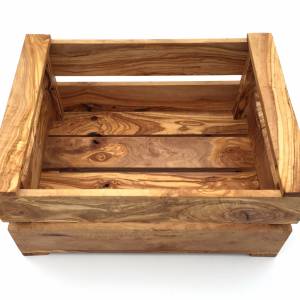 Kiste handgefertigt aus Olivenholz, Größe L, Aufbewahrung, Gemüsekiste, Obstkiste, Dekor Holzkiste, Hochwertig. Bild 3