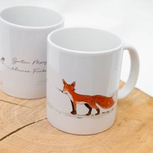 Frühstückstasse mit Fuchs, Tasse Personalisierbar, Weihnachtsgeschenk Tasse Bild 7