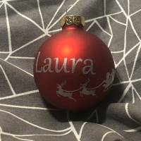 Weihnachtskugel Schwarz glänzend 6cm mit Namen ( personalisiert ) Bild 2