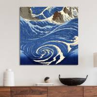 Naruto Whirlpool - Japanische Kunst - Leinwandbild - Großformat - Wandbild - Holzschnitt - abstrakt - Meer - blau Bild 3