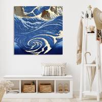 Naruto Whirlpool - Japanische Kunst - Leinwandbild - Großformat - Wandbild - Holzschnitt - abstrakt - Meer - blau Bild 4