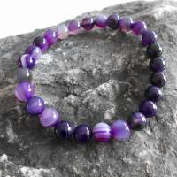 Naturstein Perlen  Armband lila amethyst verschiedene Grössen Bild 1
