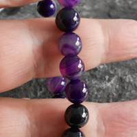 Naturstein Perlen  Armband lila amethyst verschiedene Grössen Bild 3