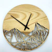 Wanduhr Mountains  - Uhr aus Holz Bild 1