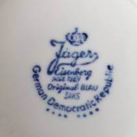 Vintage, Gewürzbehälter, Gewürzdosen Porzellan Indisch Blau Strohblumen Jäger Eisenberg DDR Bild 4