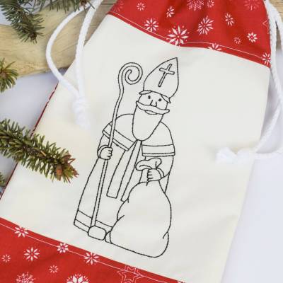 Stickdatei Nikolaus heiliger Nikolaus Redwork SET