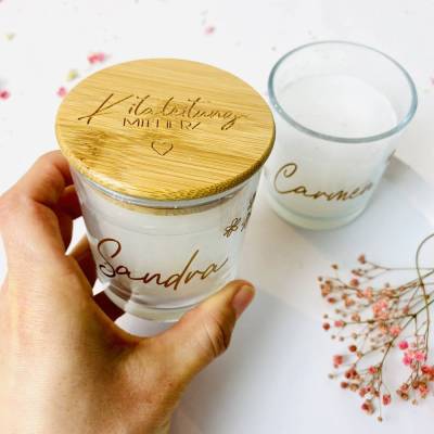 Kerze personalisiert | Kitaleitung mit Herz | Kitaleitungsgeschenk | Abschiedsgeschenk Kita