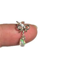 Mini Opal Ohrstecker mit Schleife handgemacht an 925er Silber Opalohrringe Geschenk für sie Bild 1