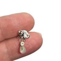 Mini Opal Ohrstecker mit Schleife handgemacht an 925er Silber Opalohrringe Geschenk für sie Bild 3