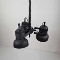 70s Dreier Spots Strahler Hängeleuchte - höhenverstellbar aus Kunststoff in schwarz Bild 3