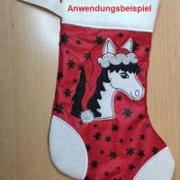 *Pferd mit Weihnachtsmütze* Stickdateien* Doodle, Füllstich/Doodle, Füllstich/RW und RW, bitte Format auswählen Bild 4