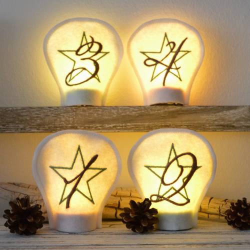 ITH LED Cover Adventszahlen mit Stern 10x10cm