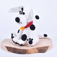 Handgefertigte gehäkeltes Kuscheltier Hund "LUKA" aus Baumwolle, süßer Dalmatiner, Geschenk zu Ostern,Geburtstag Bild 3