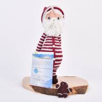 Handgefertigte gehäkelte Puppe "SANTA" aus Baumwoll, Amigurumi Weihnachtsmann, geeignet auch als Deko Bild 5