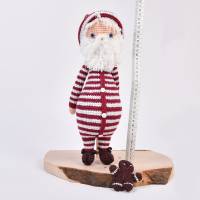 Handgefertigte gehäkelte Puppe "SANTA" aus Baumwoll, Amigurumi Weihnachtsmann, geeignet auch als Deko Bild 6