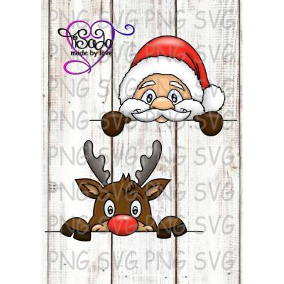 TiSaJa - Plotterdatei "Kuckuck Nikolaus und Rentier" SVG, DXF, inkl. Digistamp PNG